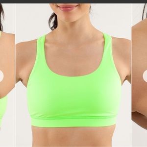 Lululemon Energy Bra Zippy Green Material: Power Luxtreme, COOLMAX